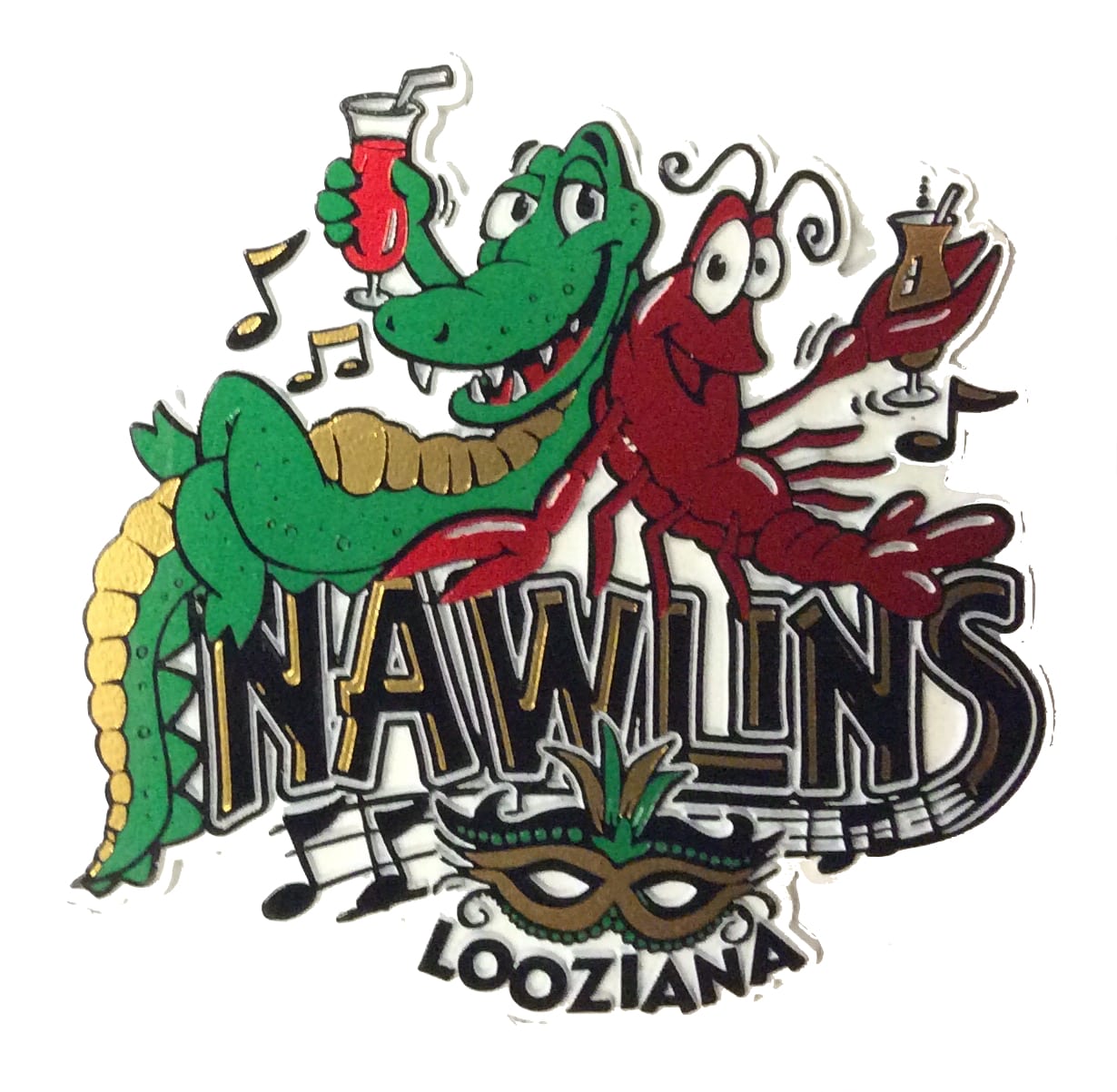 Gator and Crawfish Magnet with "Nawlins Looziana" 16320 - Louisiana Gifts and Gallery, Inc.