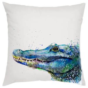 Alligator Watercolor Pillow