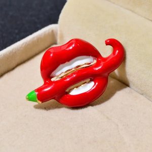 Cajun Heat Pepper Lips Brooch